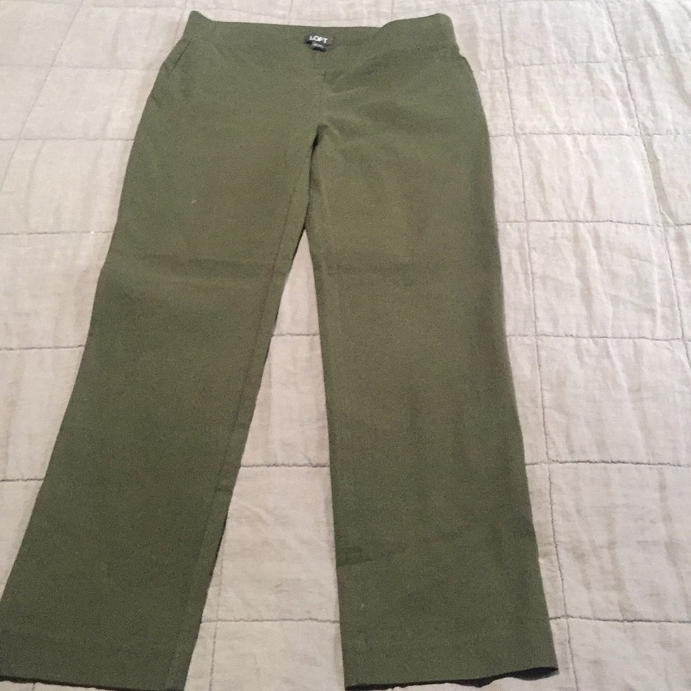 Nwt Loft Olive bi Stretch ponte Pants Straight